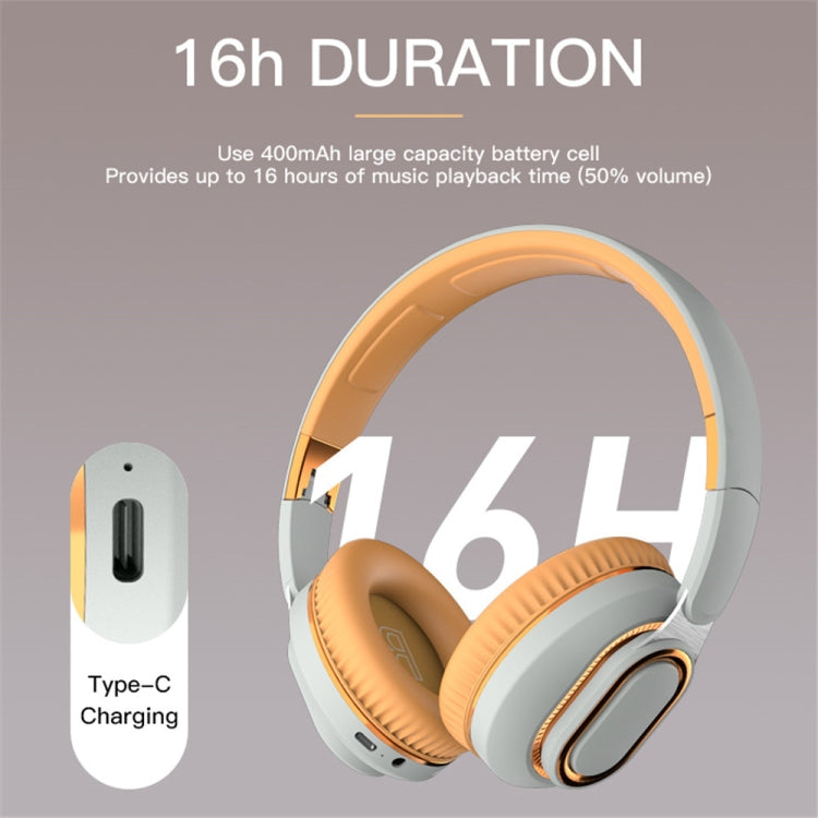 H7 Foldable Wireless Bluetooth Headset With Microphone Support TF Card, AUX(Light Gray) - Headset & Headphone by buy2fix | Online Shopping UK | buy2fix