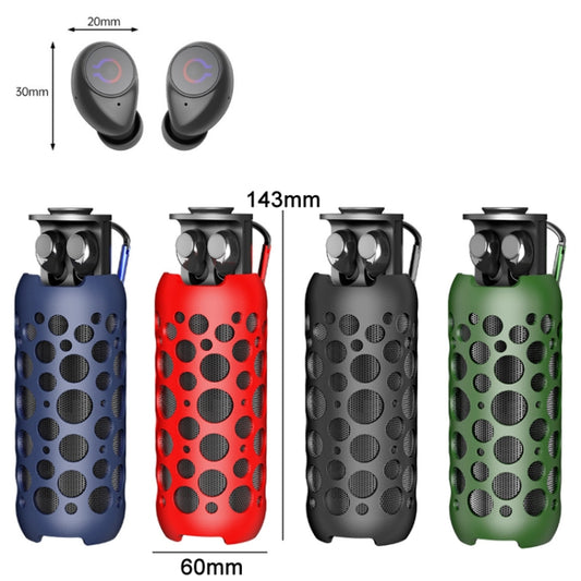 K045 2 In 1 Outdoor Mini Wireless Bluetooth Audio In-Ear Headphones(Green) by buy2fix