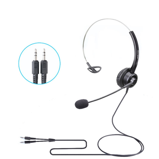 VT200 Single Ear Telephone Headset Operator Headset With Mic,Spec: 3.5mm Double Plug PC Head - Microphones & Headsets by buy2fix | Online Shopping UK | buy2fix