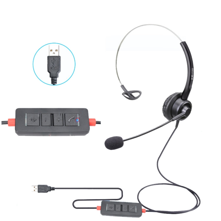 VT200 Single Ear Telephone Headset Operator Headset With Mic,Spec: USB Head with Tuning - Microphones & Headsets by buy2fix | Online Shopping UK | buy2fix