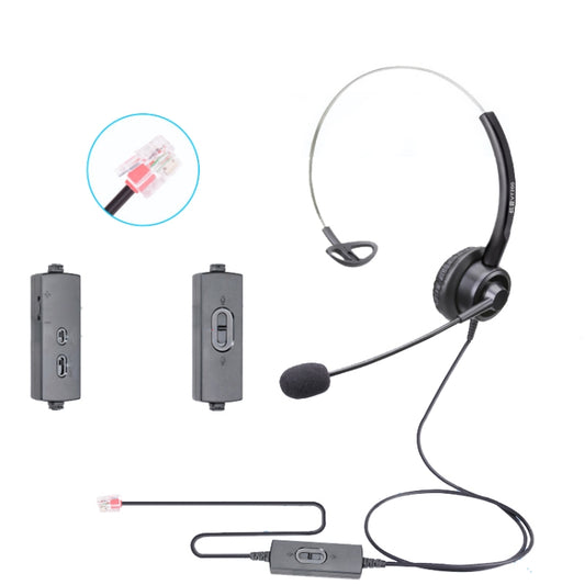 VT200 Single Ear Telephone Headset Operator Headset With Mic,Spec: Crystal Head 6-wire Sequence - Microphones & Headsets by buy2fix | Online Shopping UK | buy2fix