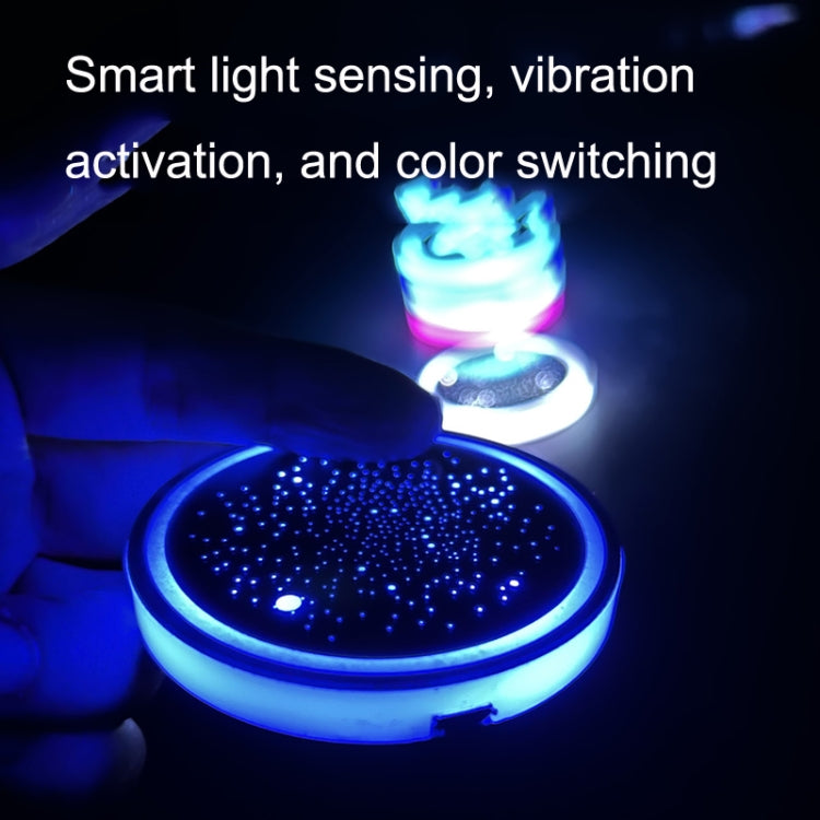 1 Pair Automotive LED Colorful Luminous Water Coaster Acrylic Car Cup Tank Atmosphere Lamp(Star Model) - Car Drink Holders by buy2fix | Online Shopping UK | buy2fix