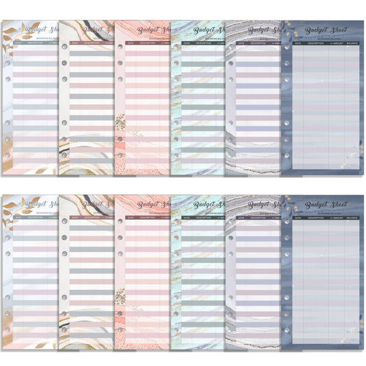 60 Sheets Cash Budget Card Loose-leaf Bookkeeping Replacement Core(Gold Leaf) by buy2fix