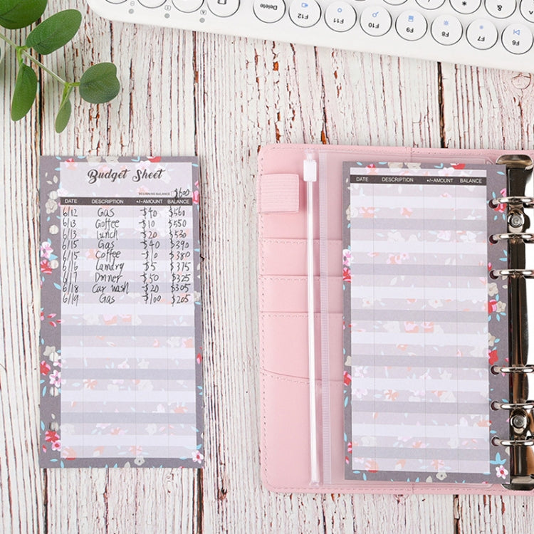 60 Sheets Cash Budget Card Loose-leaf Bookkeeping Replacement Core(Gold Leaf) by buy2fix