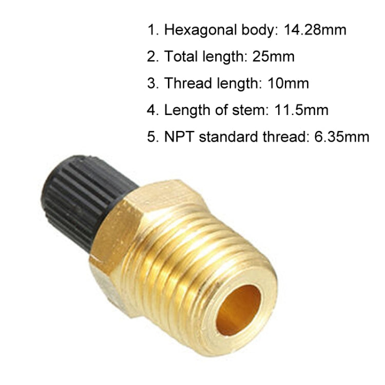5PCS 1/4 NPT Threaded Nozzles Solid Nickel-Plated Brass Fuel Tank Filling Valve For Air Compressor - Inflatable Pump by buy2fix | Online Shopping UK | buy2fix