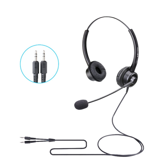 VT200D Double Ears Telephone Headset Operator Headset With Mic,Spec: PC Double Plug - Microphones & Headsets by buy2fix | Online Shopping UK | buy2fix