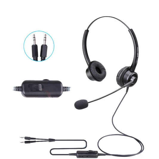 VT200D Double Ears Telephone Headset Operator Headset With Mic,Spec: PC Double Plug with Tuning - Microphones & Headsets by buy2fix | Online Shopping UK | buy2fix