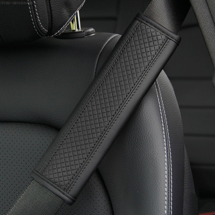 Fiber Leather Embossed Car Seat Belt Shoulder Cover Protector 6.5X23cm(Black) - Seat Belts & Padding by buy2fix | Online Shopping UK | buy2fix