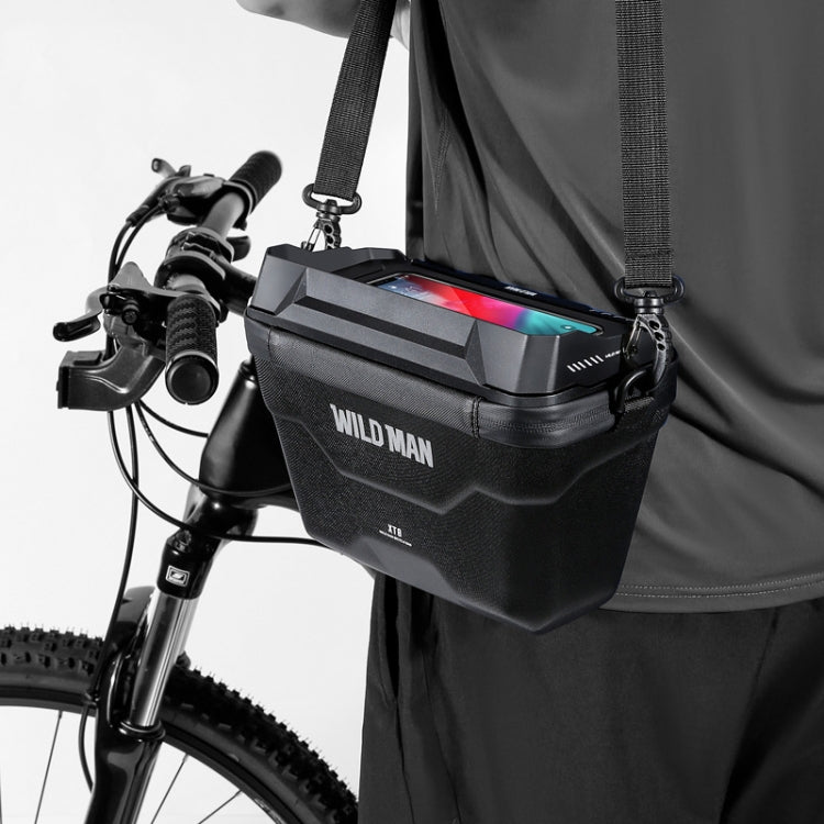 WILD MAN XT8 3L Bicycle EVA Hard Shell Touch Screen Waterproof Head Bag(Black) by WILD MAN