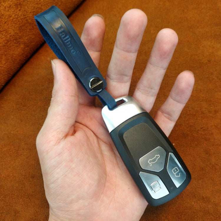 Hallmo First Layer Cowhide Leather Car Keychain(Crazy Horse Leather Brown) by Hallmo