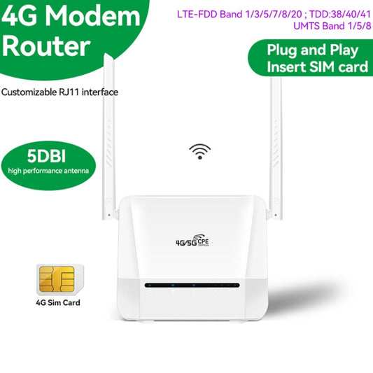 VR312 4G LTE Router 4G CPE FDD/TDD Card Mobile Router MOD Malay Version EU Plug(White) by buy2fix