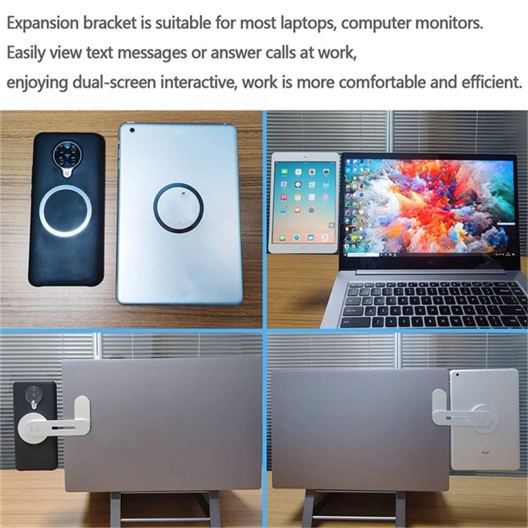 Laptop Phone Expansion Bracket Aluminum Magnetic Phone Stand(Blue) - Laptop Stand by buy2fix | Online Shopping UK | buy2fix