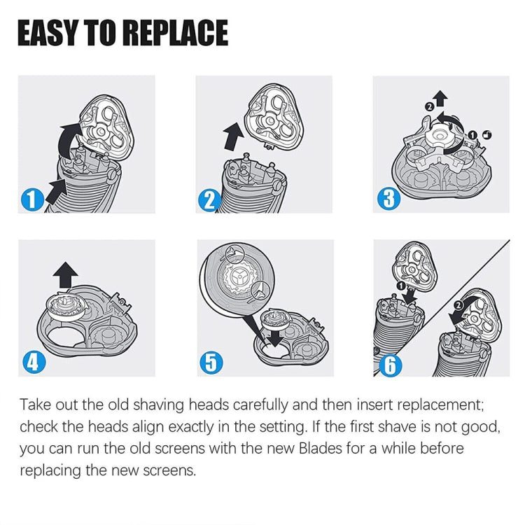 For Philips HQ8/HQ7180/HQ7140/HQ6090/HQ6075/PT860/870 Dual Shavers Blade by buy2fix