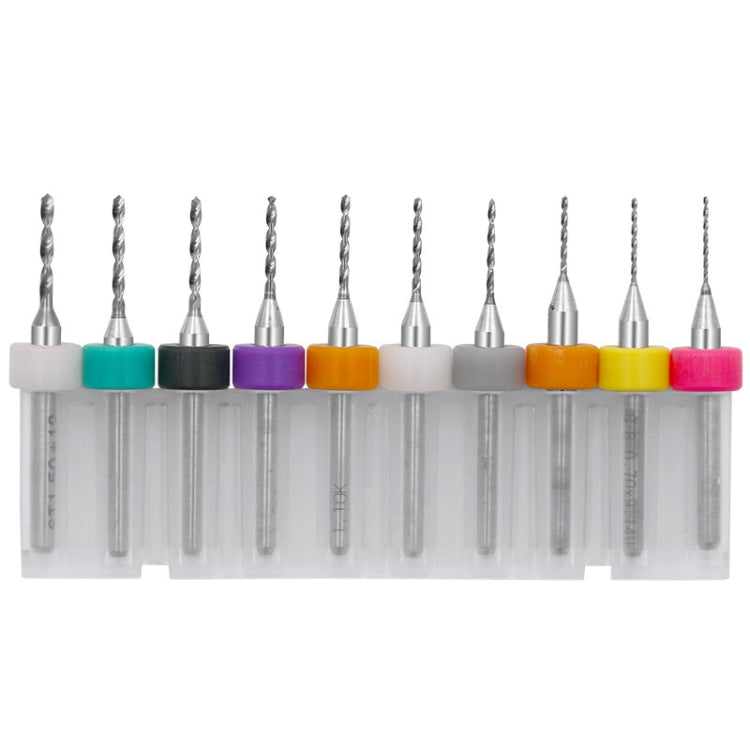 10 In 1 PCB Tungsten Steel Drill Bits Carving Miniature Drill Bits, Size: 0.6-1.5mm - Drill & Drill Bits by buy2fix | Online Shopping UK | buy2fix