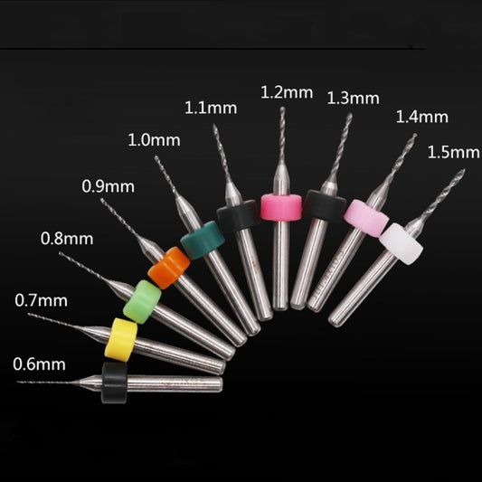 10 In 1 PCB Tungsten Steel Drill Bits Carving Miniature Drill Bits, Size: 0.6-1.5mm - Drill & Drill Bits by buy2fix | Online Shopping UK | buy2fix