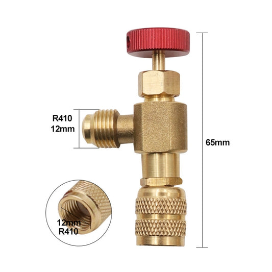 Air Conditioner Fluoridation Safety Valve Refrigerant Filling Connector(Side R410 Bottom R410) by buy2fix