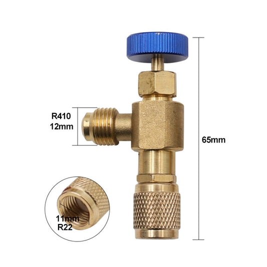Air Conditioner Fluoridation Safety Valve Refrigerant Filling Connector(Side R410 Bottom R22) by buy2fix