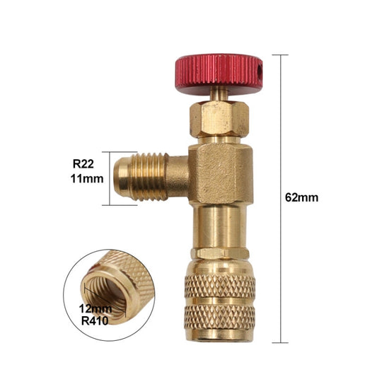 Air Conditioner Fluoridation Safety Valve Refrigerant Filling Connector(Side R22 Bottom R410) by buy2fix