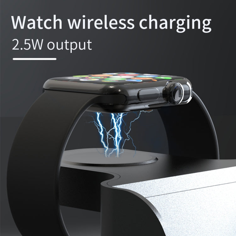 H27 15W 6 In 1 With Clock Function Magnetic Phone Wireless Charger For iWatch/AirPods(Black) - Apple Accessories by buy2fix | Online Shopping UK | buy2fix
