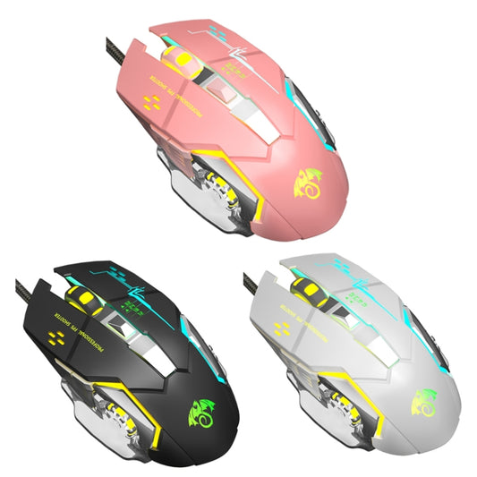 LEAVEN X6 6 Keys Game Computer Ergonomic Wired Mouse, Cable Length: 1.42m(Pink) by LEAVEN