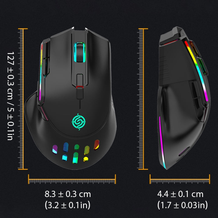 K-Snake BM520 9-button 3200DPI 2.4G RGB Wireless Dual-mode Gaming Mouse(Black) - Wireless Mice by K-Snake | Online Shopping UK | buy2fix