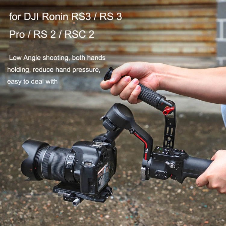 For DJI Ronin RS3 Pro Adjustable Angle Aluminum Alloy Handle Stabilizer(Black) by buy2fix
