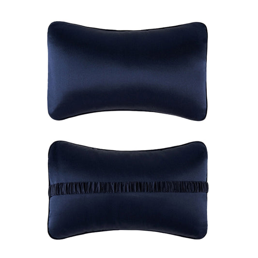 TZ19 Silk Car Head Pillow Car Memory Foam Comfort Lumbar Support(Navy) by buy2fix