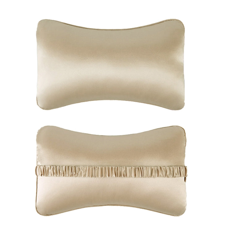 TZ19 Silk Car Head Pillow Car Memory Foam Comfort Lumbar Support(Champagne) - Seat Accessories by buy2fix | Online Shopping UK | buy2fix