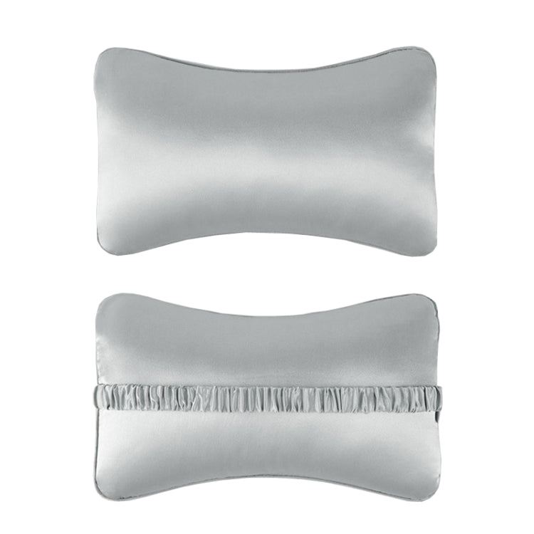 TZ19 Silk Car Head Pillow Car Memory Foam Comfort Lumbar Support(Silver Gray) - Seat Accessories by buy2fix | Online Shopping UK | buy2fix