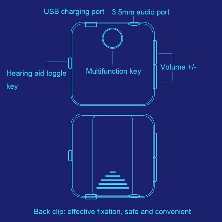 U20 Lavalier Bluetooth Sound Collector Smart Auxiliary Bluetooth Headset(Black) - Hearing Aids by buy2fix | Online Shopping UK | buy2fix