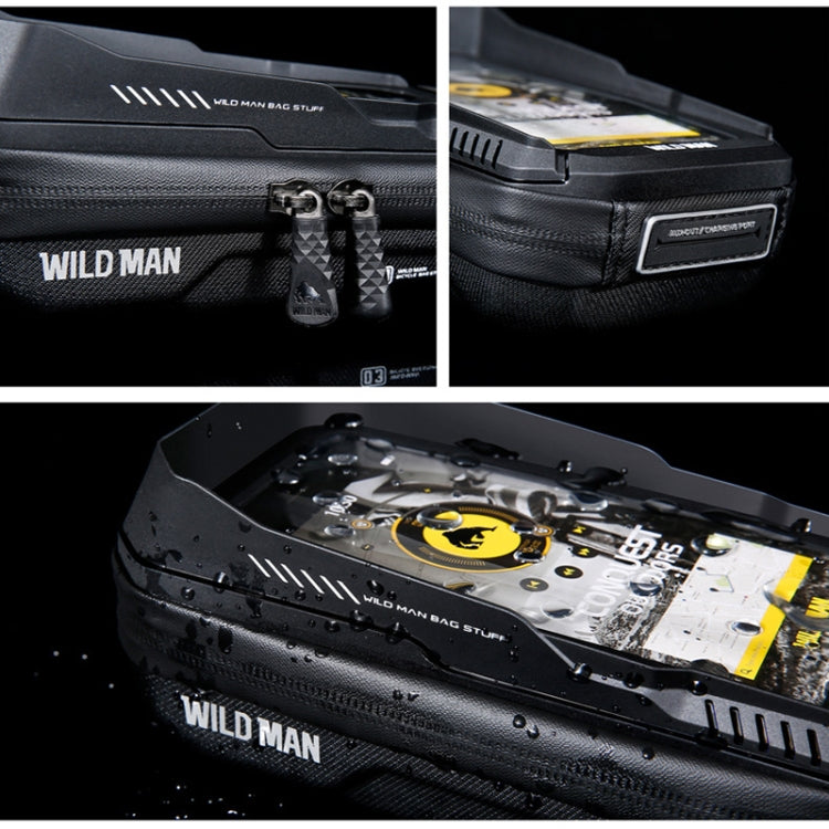 WILD MAN XT3S 0.6L Mountain Bike 360-Degree Rotating Phone Touch Screen Bag(Black) by WILD MAN
