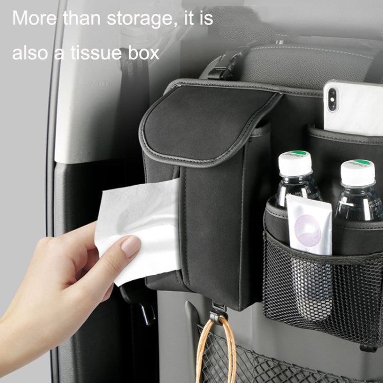 DE RAN FU Flip Fur Car Seat BackTissue Box Storage Hanging Bag With Hook(Blue) by buy2fix