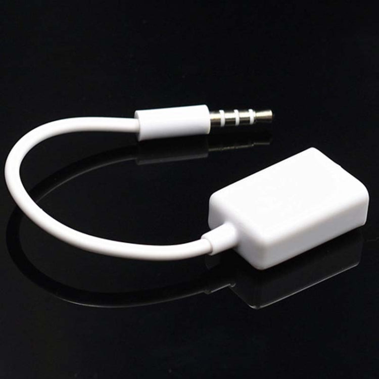10 PCS Y-1502 14cm Car AUX Audio Cable To USB Car 3.5mm Adapter Cable(White) - Bluetooth Adapters by buy2fix | Online Shopping UK | buy2fix