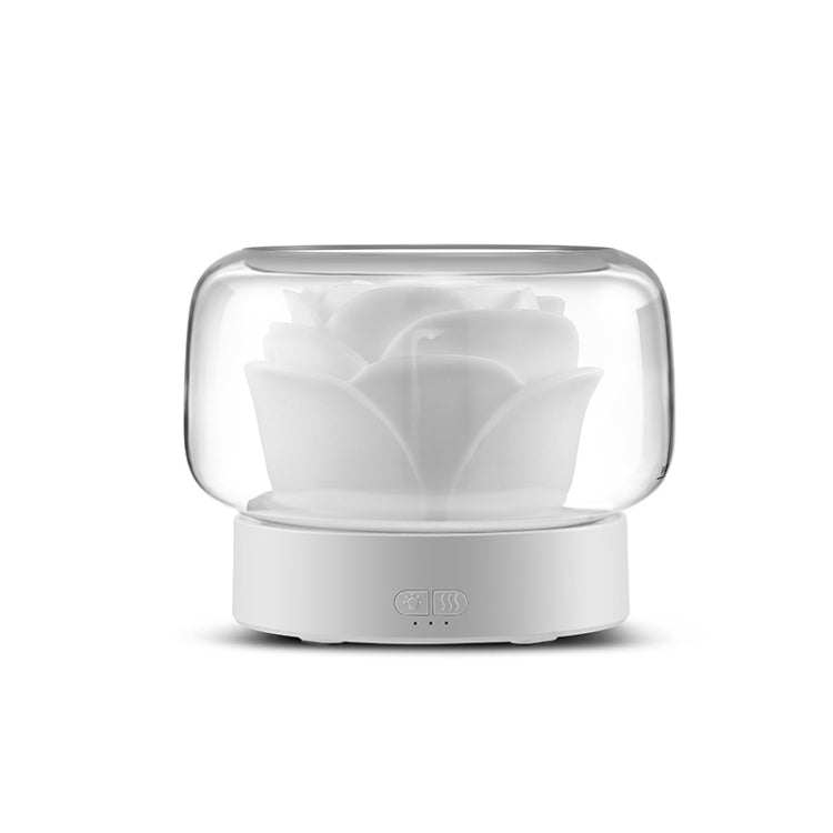 400ml Rose Aromatherapy Diffuser Timing Humidifier with Seven-color Light,CN Plug(White) - Air Purifiers & Accessories by buy2fix | Online Shopping UK | buy2fix