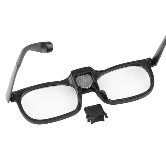 Glasses-Type Painting and Reading Magnifying Glass with 2LED Lights, Specification: 19156-3C by buy2fix