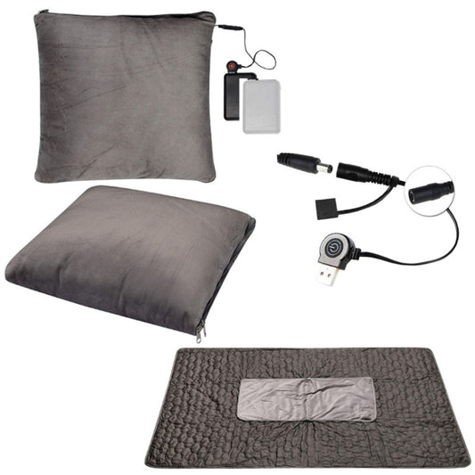 Portable USB Smart Heating Multifunctional Pillow Electric Heating Blanket, Free Size(Grey) by buy2fix