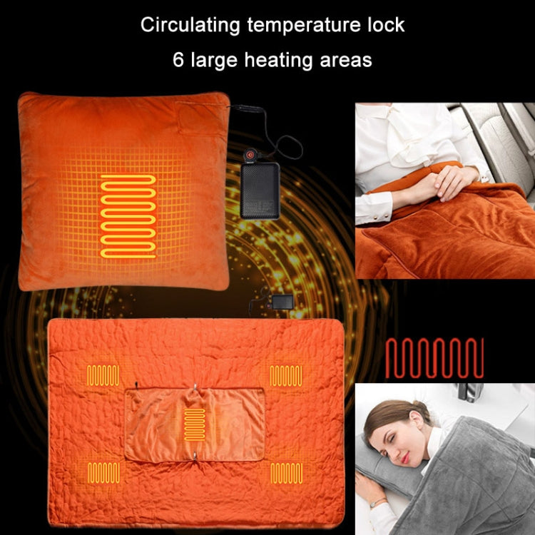 Portable USB Smart Heating Multifunctional Pillow Electric Heating Blanket, Free Size(Grey) by buy2fix