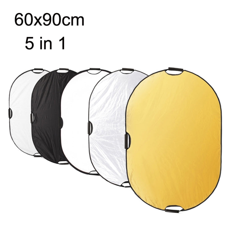 Selens 5 In 1 (Gold / Silver / White / Black / Soft Light) Folding Reflector Board, Size: 60x90cm - by Selens | Online Shopping UK | buy2fix