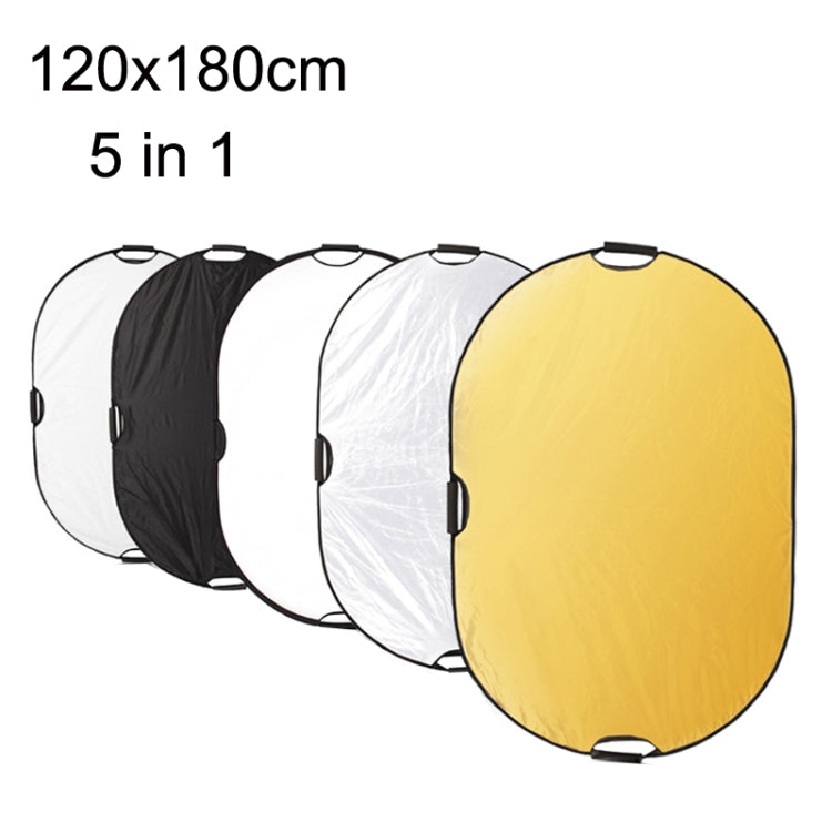 Selens 5 In 1 (Gold / Silver / White / Black / Soft Light) Folding Reflector Board, Size: 120x180cm - by Selens | Online Shopping UK | buy2fix