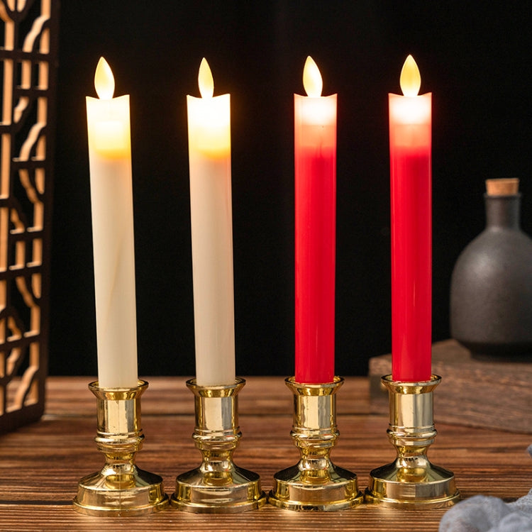 2 PCS Simulation Long-rod Electronic Candle Lamp Swing Wick LED Temple Lamp(Red) - Holiday Lights by buy2fix | Online Shopping UK | buy2fix