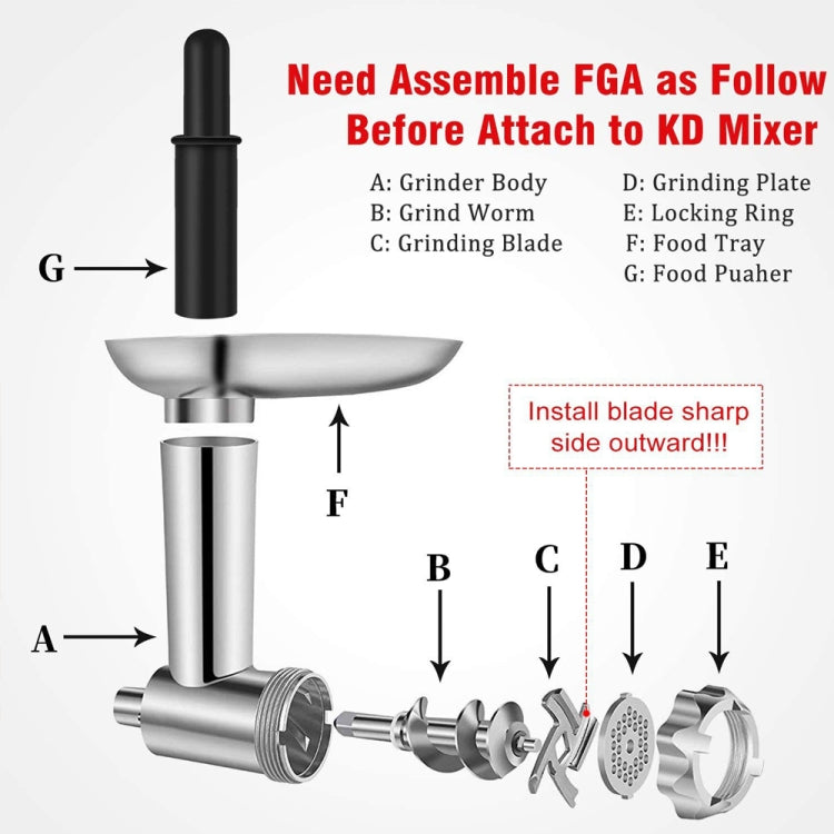 KA-09 For KitchenAid Minced Meat Head Minced Meat And Noodle Machine General Accessories(As Sohow) - Food Disposer Parts by buy2fix | Online Shopping UK | buy2fix