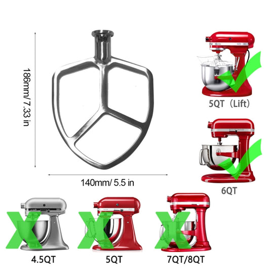 For KitchenAid Stand Mixer 6QT Mixer Head Stainless Steel Accessories by buy2fix