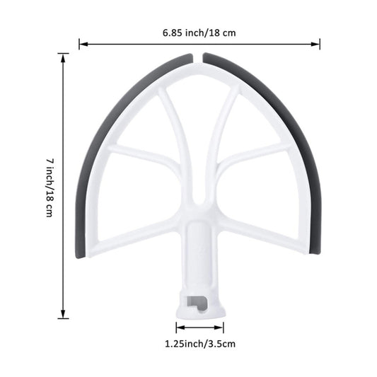 KA-6B For KitchenAid 6-Quart Bowl Lift Stand Mixer Plastic Flat Beater Paddle with Silicone Edges by buy2fix