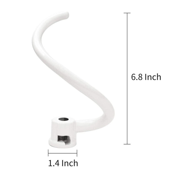 For KitchenAid 6QT Stand Lifting Mixer Bowl Spiral Coating Metal Dough Hook(White) - Food Disposer Parts by buy2fix | Online Shopping UK | buy2fix