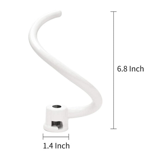 For KitchenAid 6QT Stand Lifting Mixer Bowl Spiral Coating Metal Dough Hook(White) by buy2fix