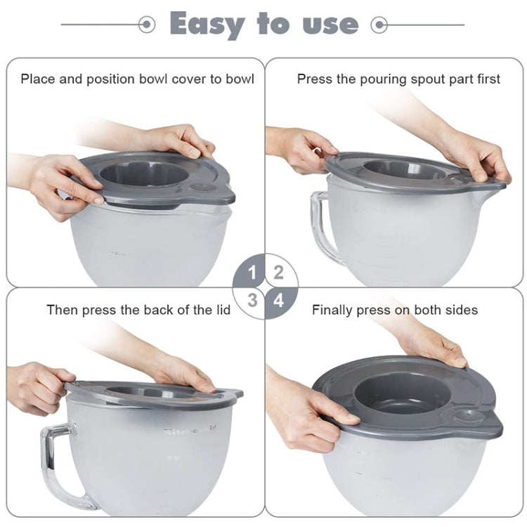 KA-T5 For KitchenAid K5GB 5QT Tilt Head Stand Mixer Glass Bowl Seal Lid - Food Disposer Parts by buy2fix | Online Shopping UK | buy2fix