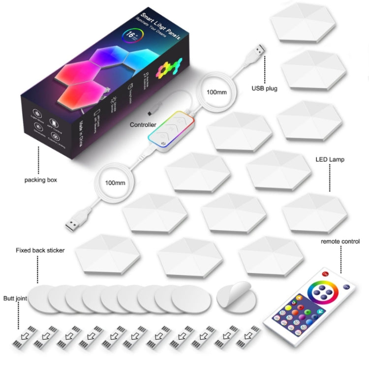 12pcs / Set Gaming Ambient Light Smart Chiclet Backdrop Quantum Wall Light, Versions: Bluetooth - Novelty Lighting by buy2fix | Online Shopping UK | buy2fix