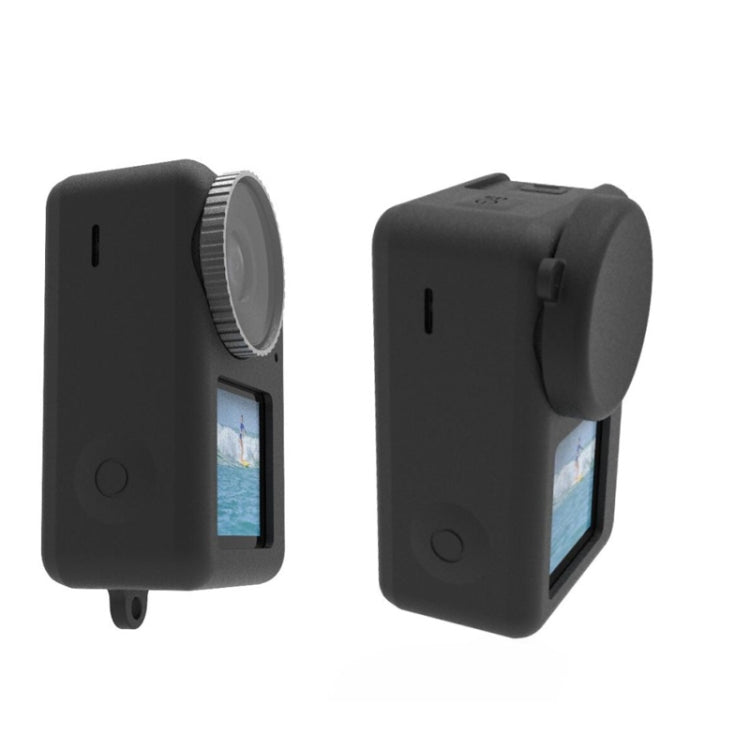 For DJI Osmo Action 3 Silicone Protective Case Lens Cap(Black) by buy2fix