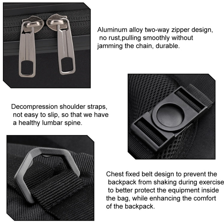 For DJI AVATA Storage Bag Hard Shell Waterproof Shoulder Bag Backpack(Metal Gray) by buy2fix