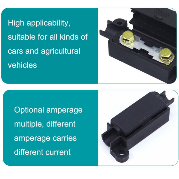 10pcs 100A Small Fork Bolt Fuse Block Car Air Conditioning All The Way Fuse Box Fuse Holder(Black) - Fuse by buy2fix | Online Shopping UK | buy2fix